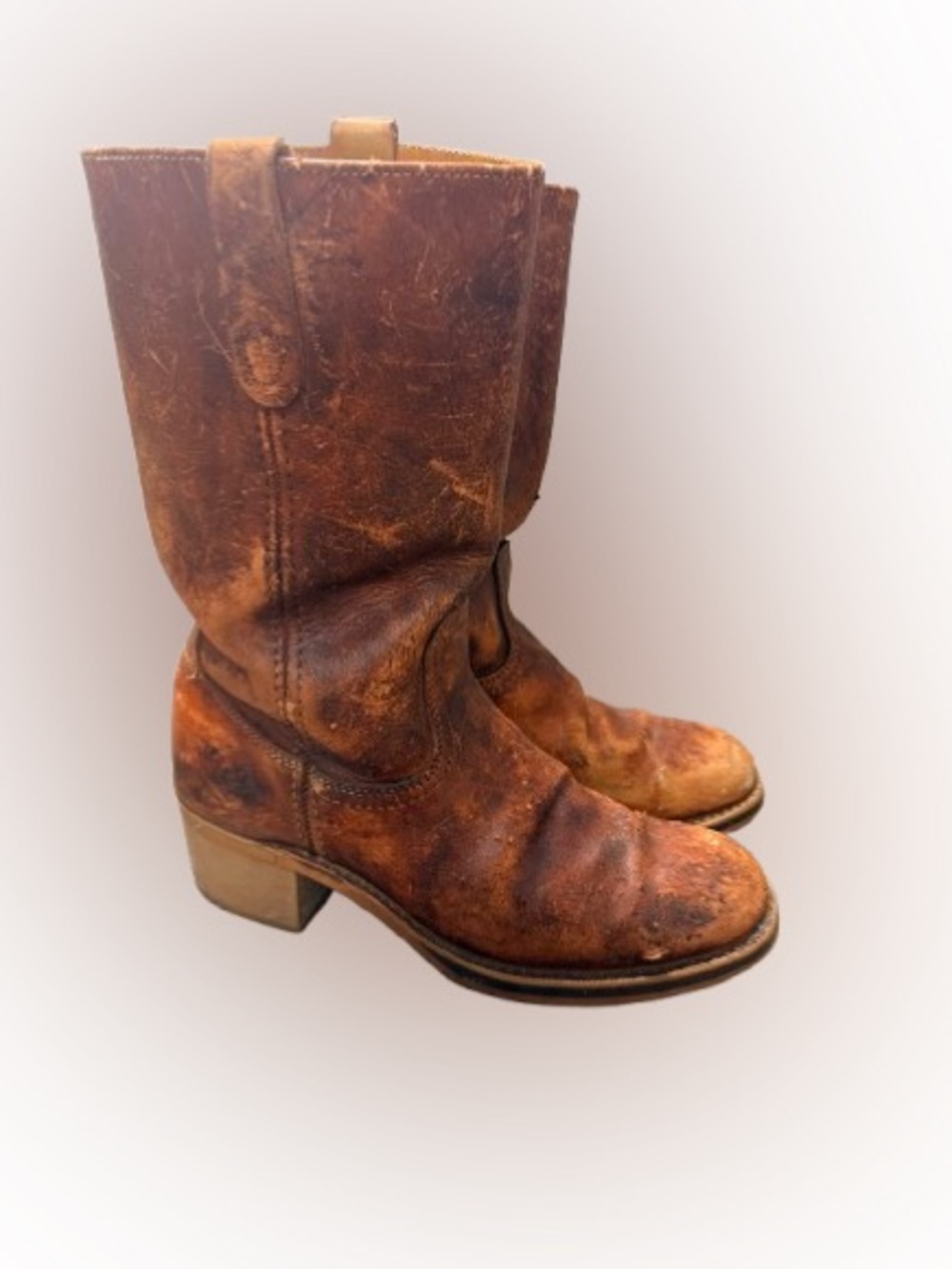 Vintage Landis Leather Cowboy Boots Men’s 10D Brown Western Ranch Work USA
